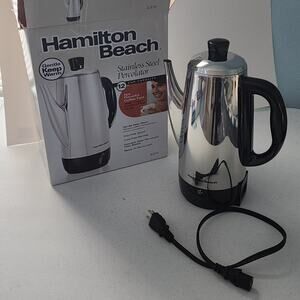 Hamilton Beach 12 Cup Stainless Steel Electric Percolator Coffee Pot 40616